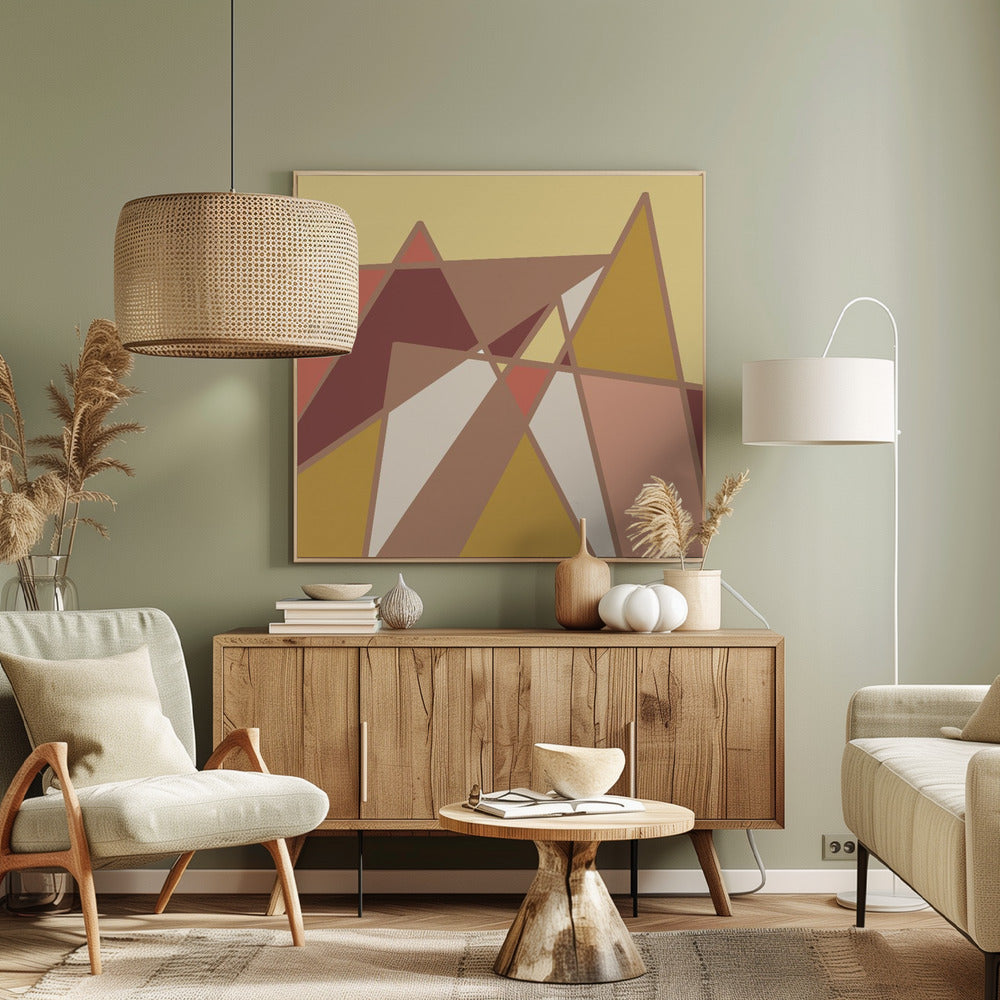 Golden abstract mountains | Canvas