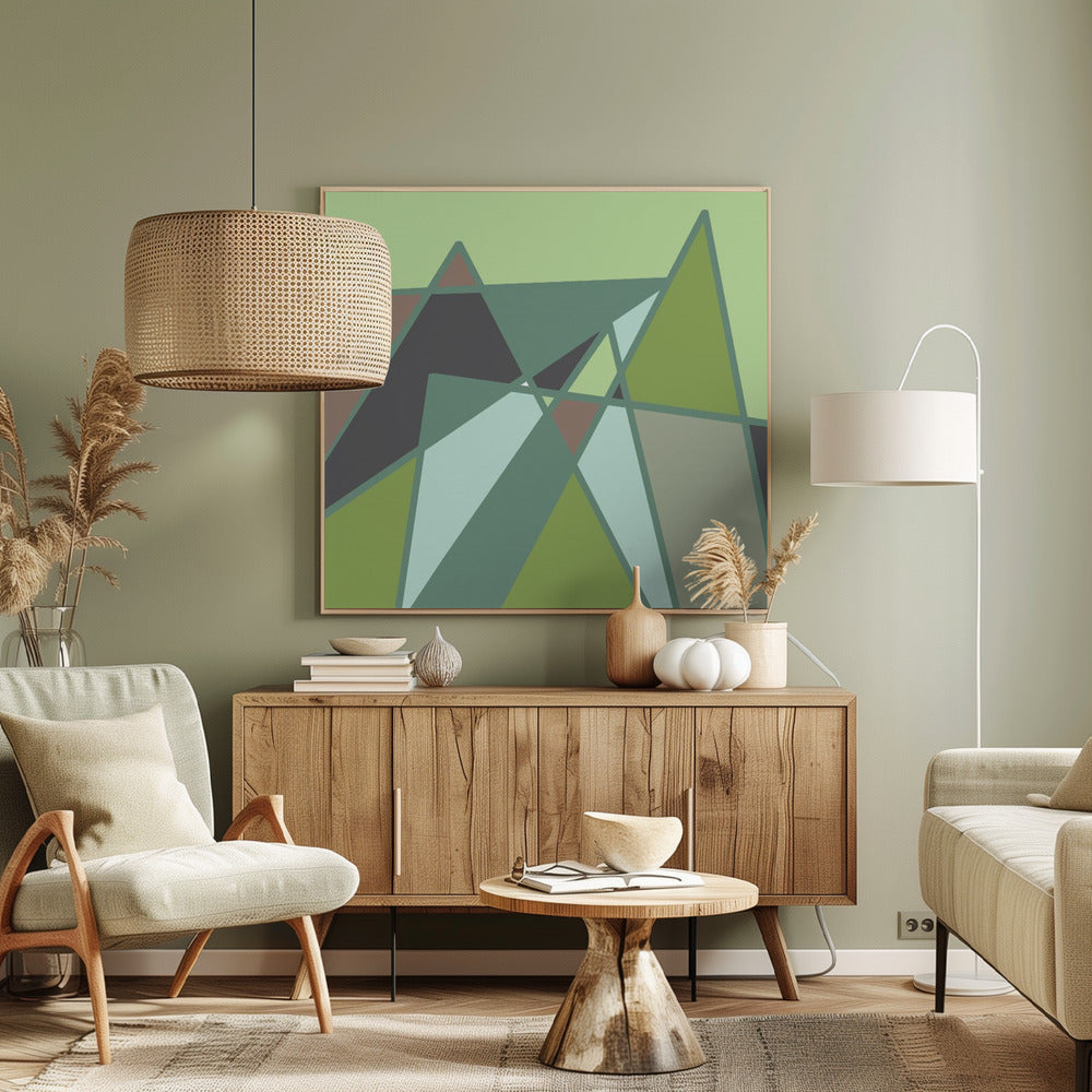 Golden abstract mountains | Canvas