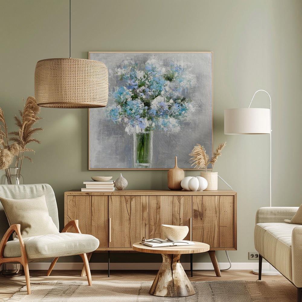 Bouquet of Flowers in a Glass Vase | Canvas