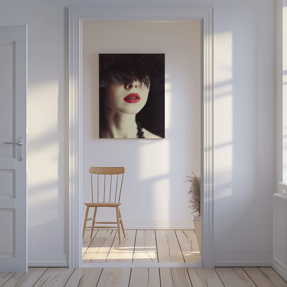 Lips and feather | Canvas