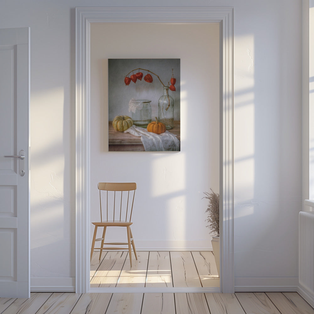 Still life with Physalis and Pumpkin | Canvas