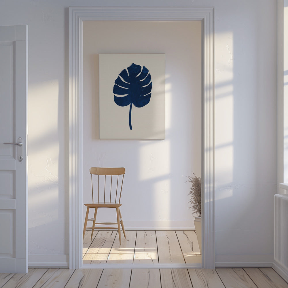 Monstera Marble Blue | Canvas