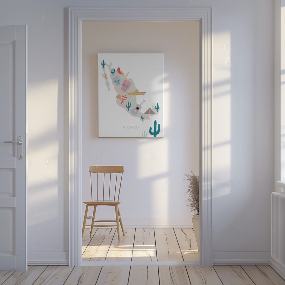 Mexico Map No 1 | Canvas