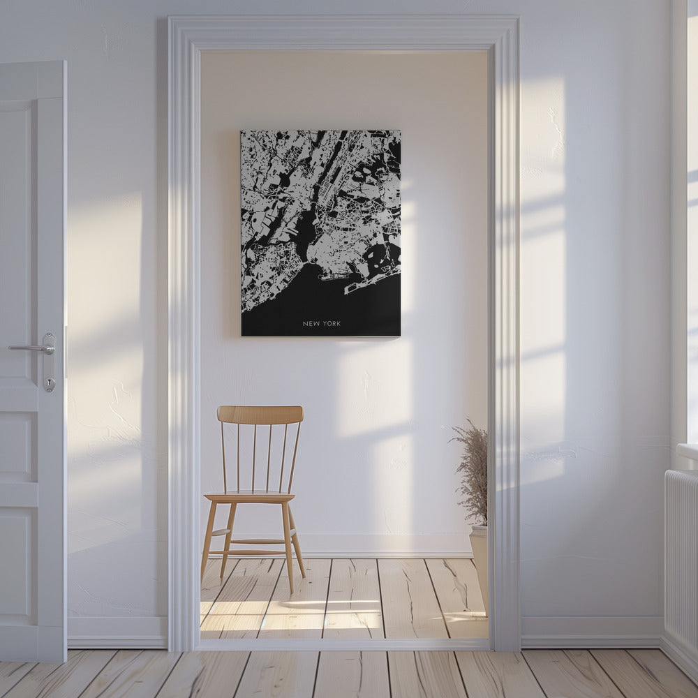 map_new york_002_black | Canvas