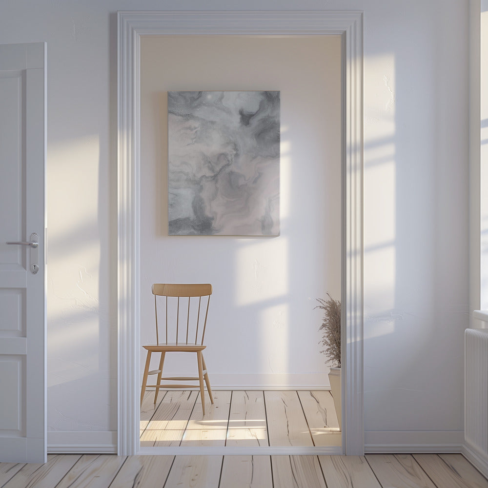 Swirling gray and White Marble Textures | Canvas