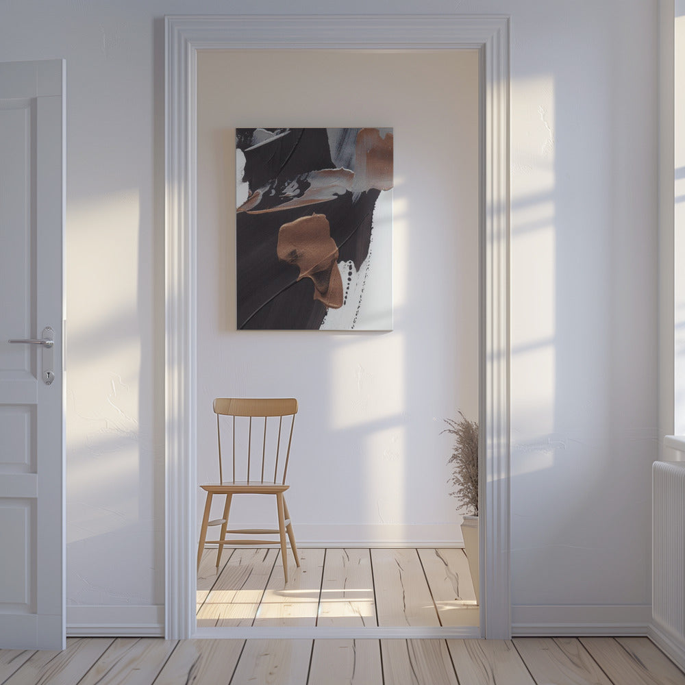 Dynamic Brushstrokes in Brown and Copper | Canvas