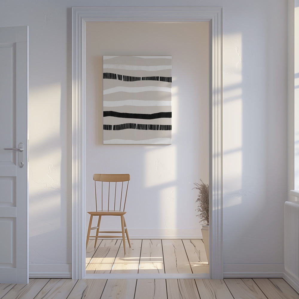 Monochrome Waves | Canvas