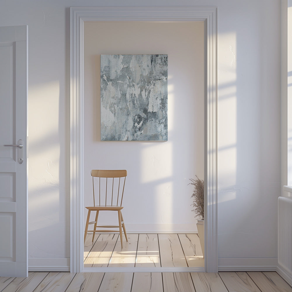 Textured Layers Of White And Gray | Canvas