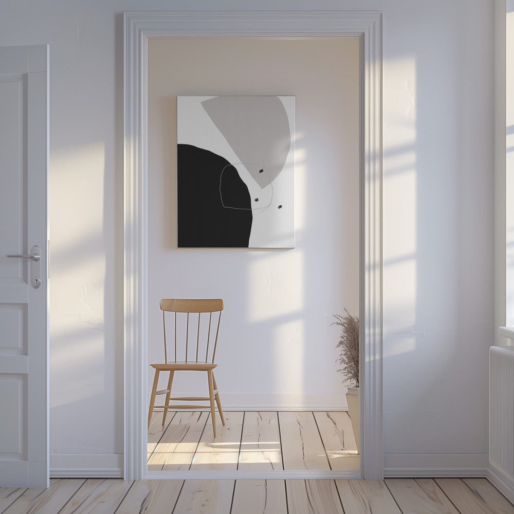 Bold Black and Gray Shapes | Canvas