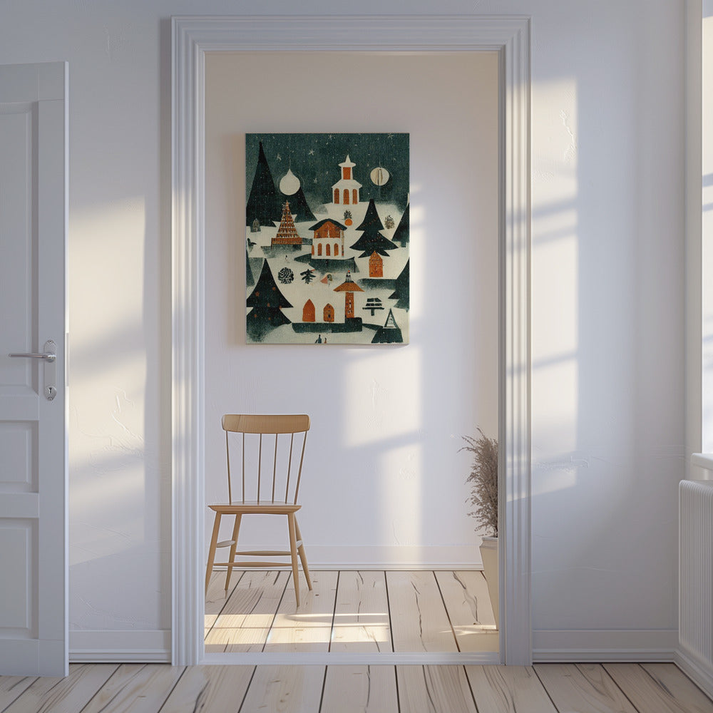 Winter Village Glow | Canvas