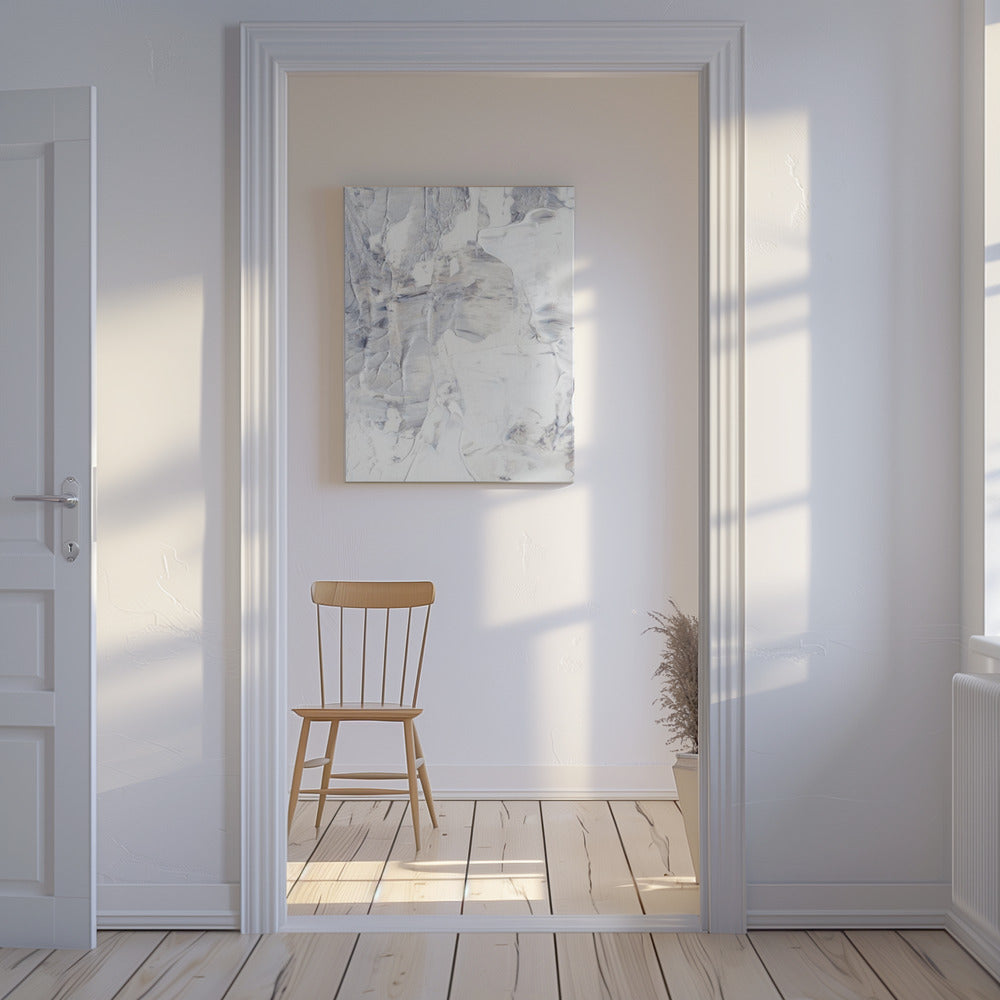 White and Gray Brushstrokes | Canvas