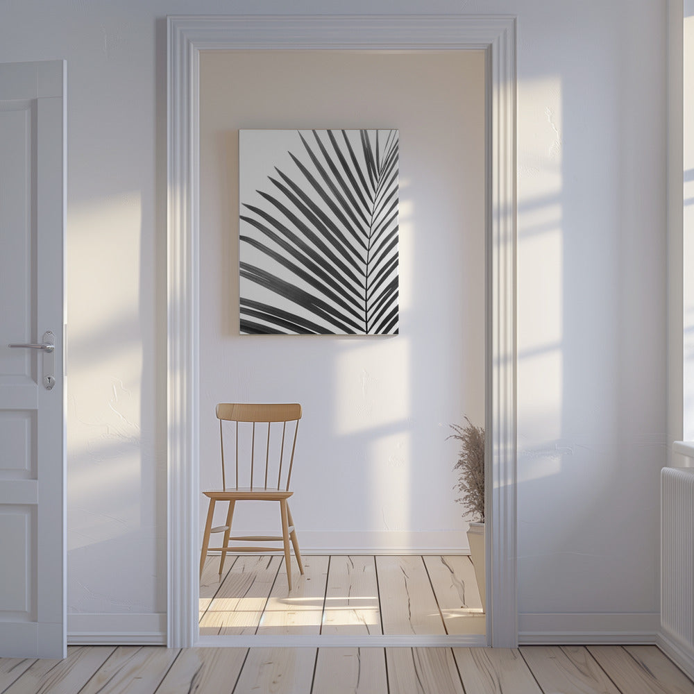 BW Palm Leaf | Canvas