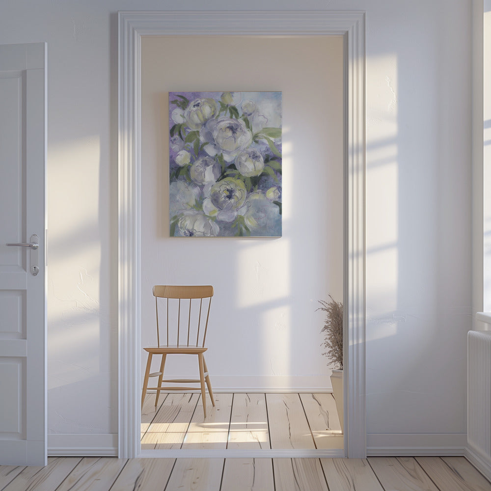 Sady painterly florals in violet | Canvas