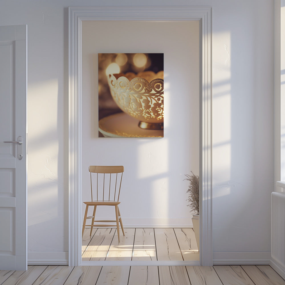 Golden Lace Glow | Canvas