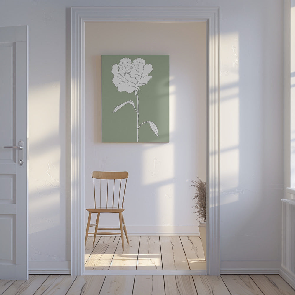 Rose in Green | Canvas