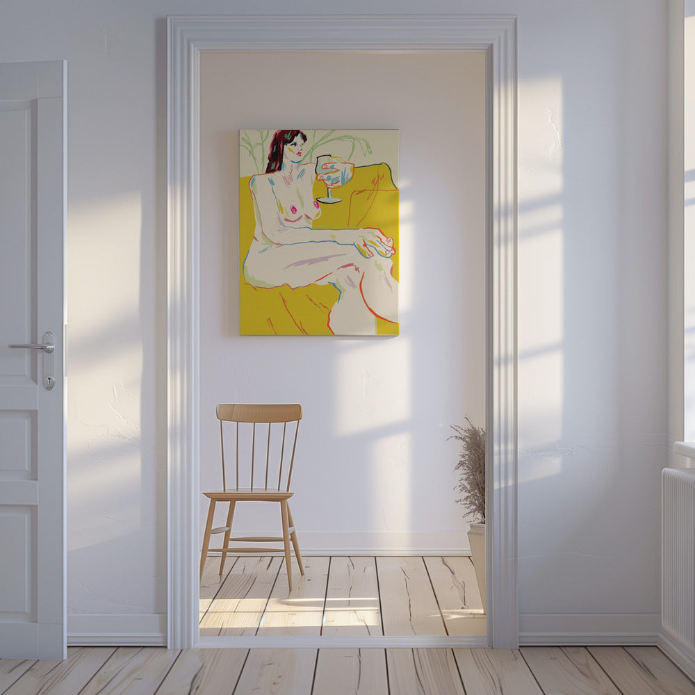 Girl With A Wineglass | Canvas