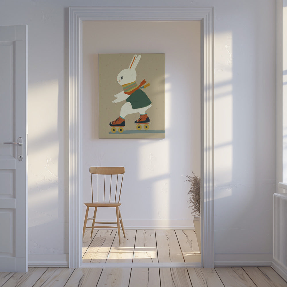 Skating Bunny Bliss | Canvas