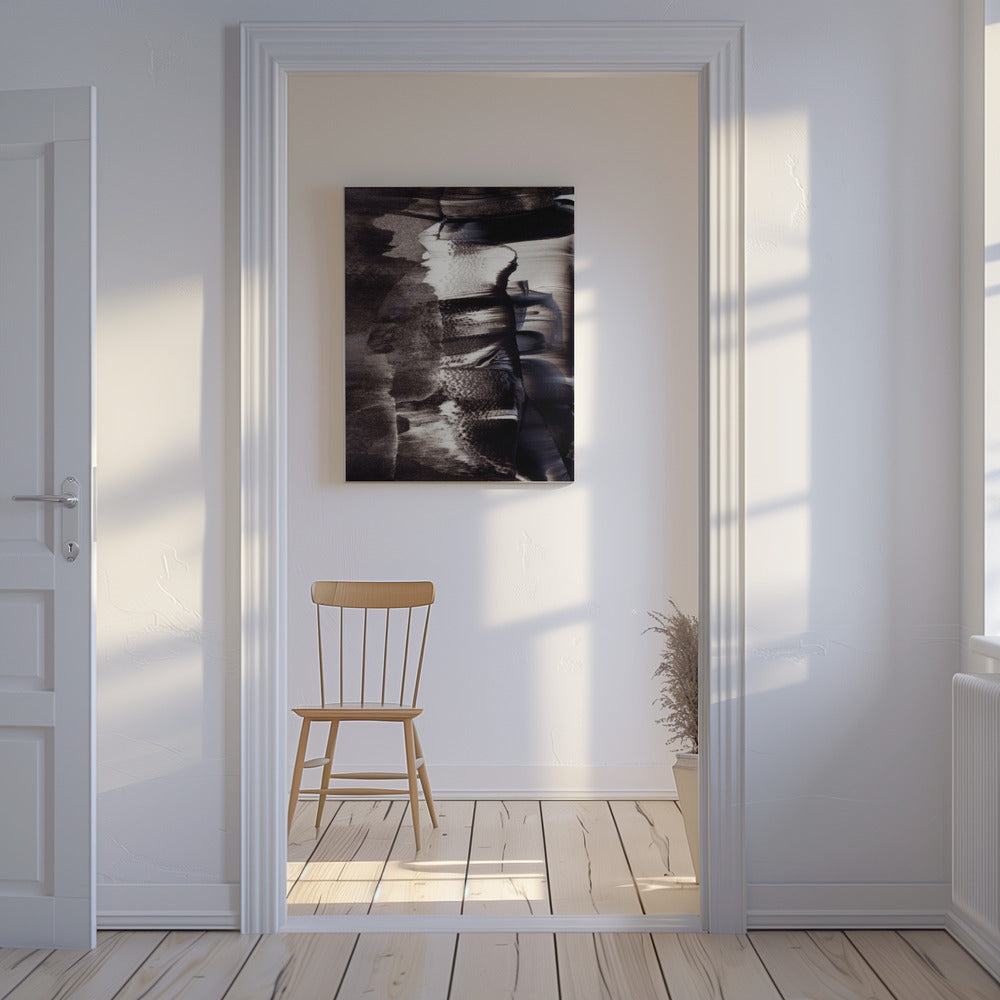 Monochrome Textures And Fluid Brushstrokes | Canvas
