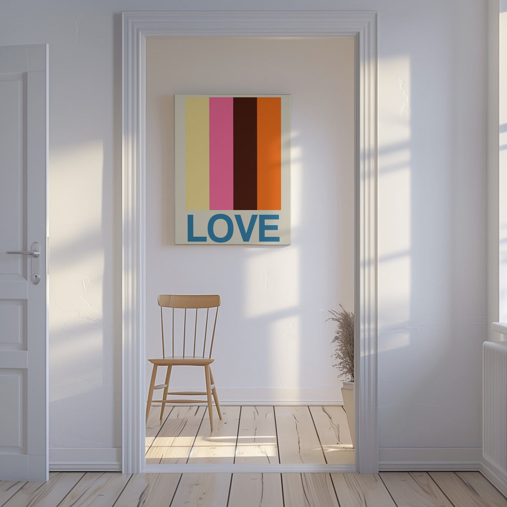Retro Stripe LOVE Summer Fruits | Canvas