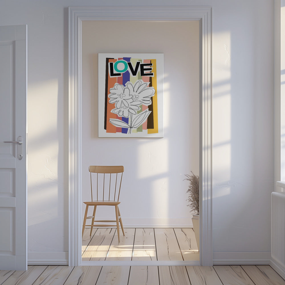 Scribble Flower Faded | Canvas