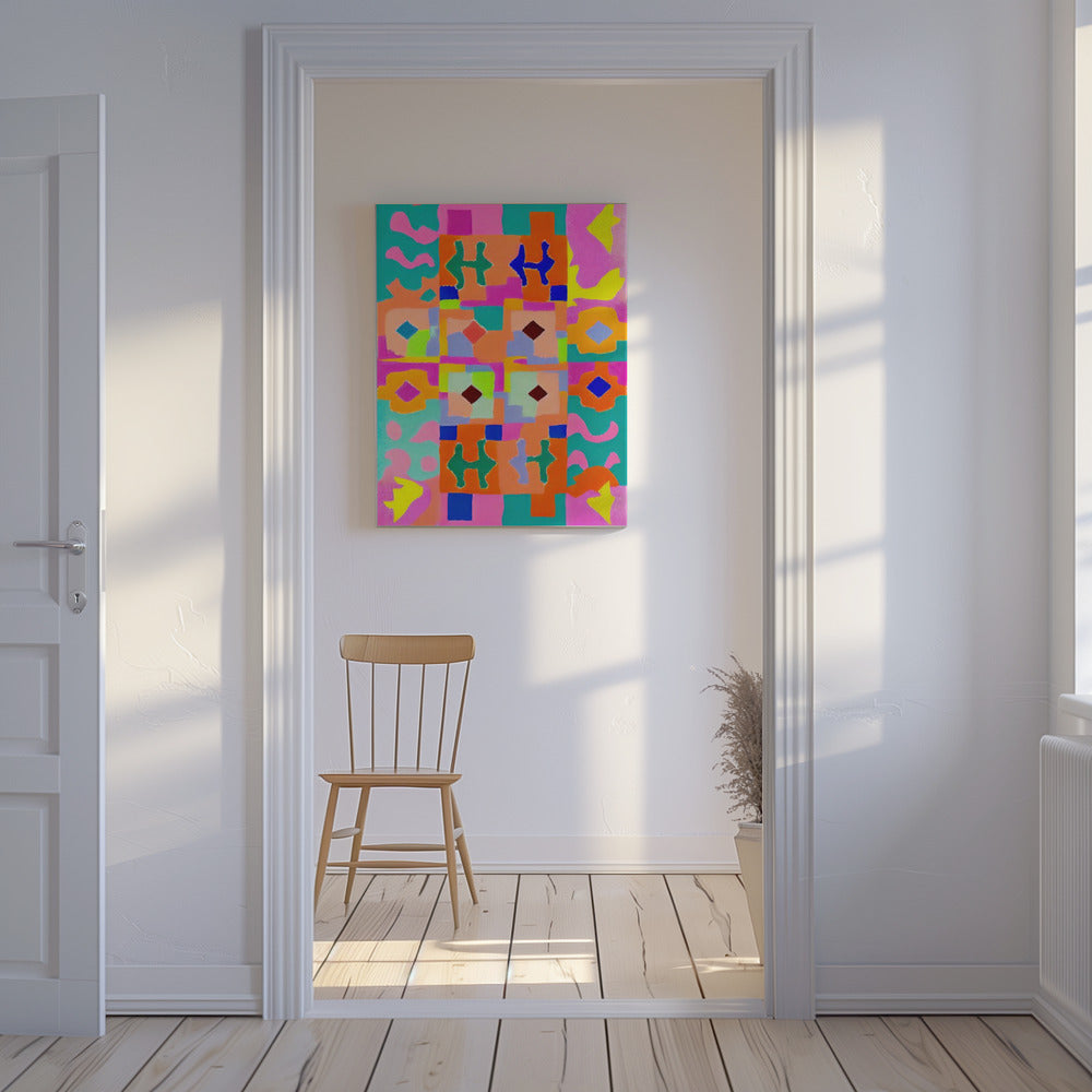 Vivid Geometric Tapestry | Canvas