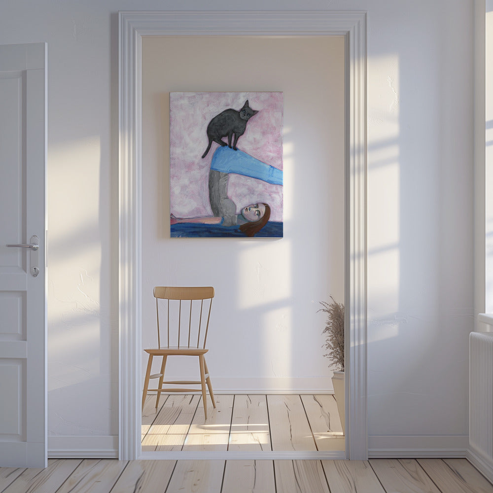 Yoga with my Cat | Canvas