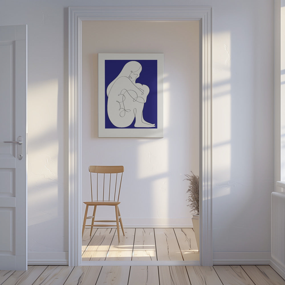 Sitting Woman Blue | Canvas