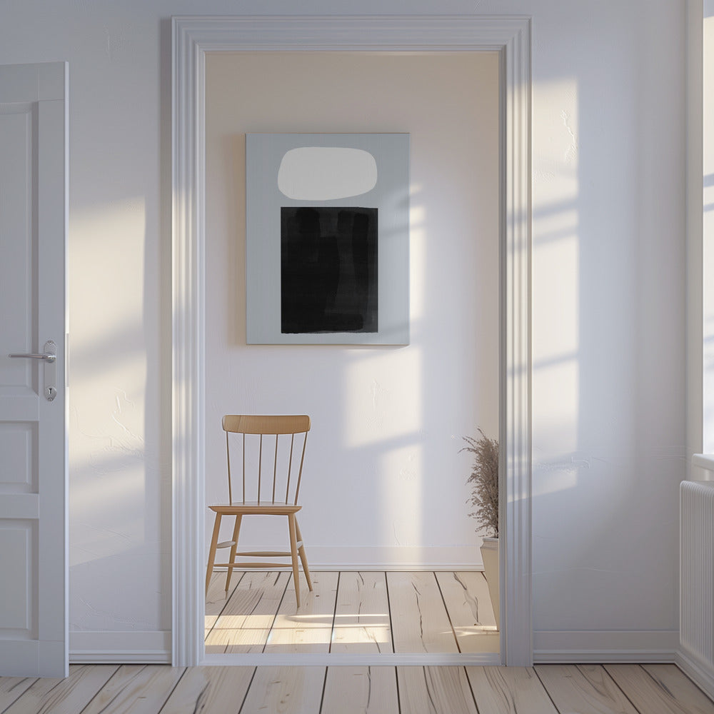 Black Rectangle Beneath A White Oval | Canvas