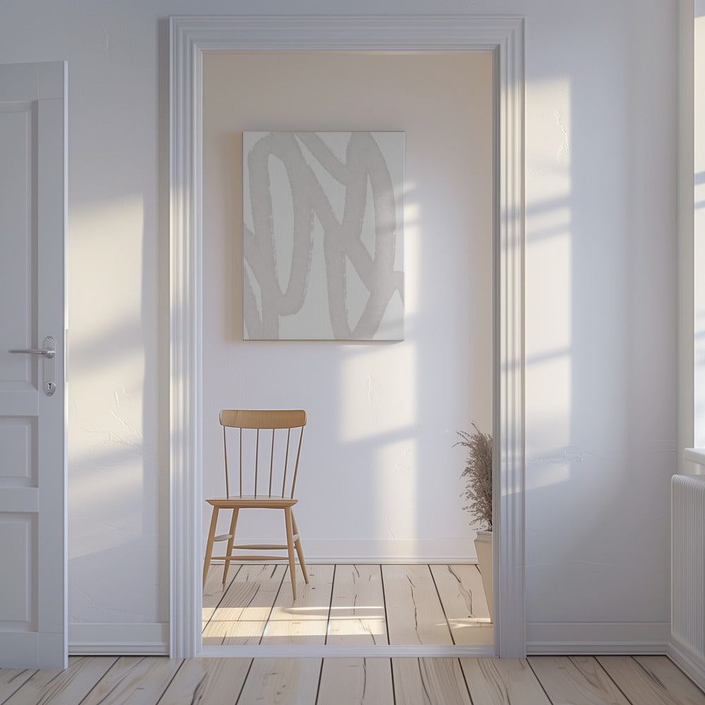 Flowing Lines In A Soft Grey Color Palette | Canvas