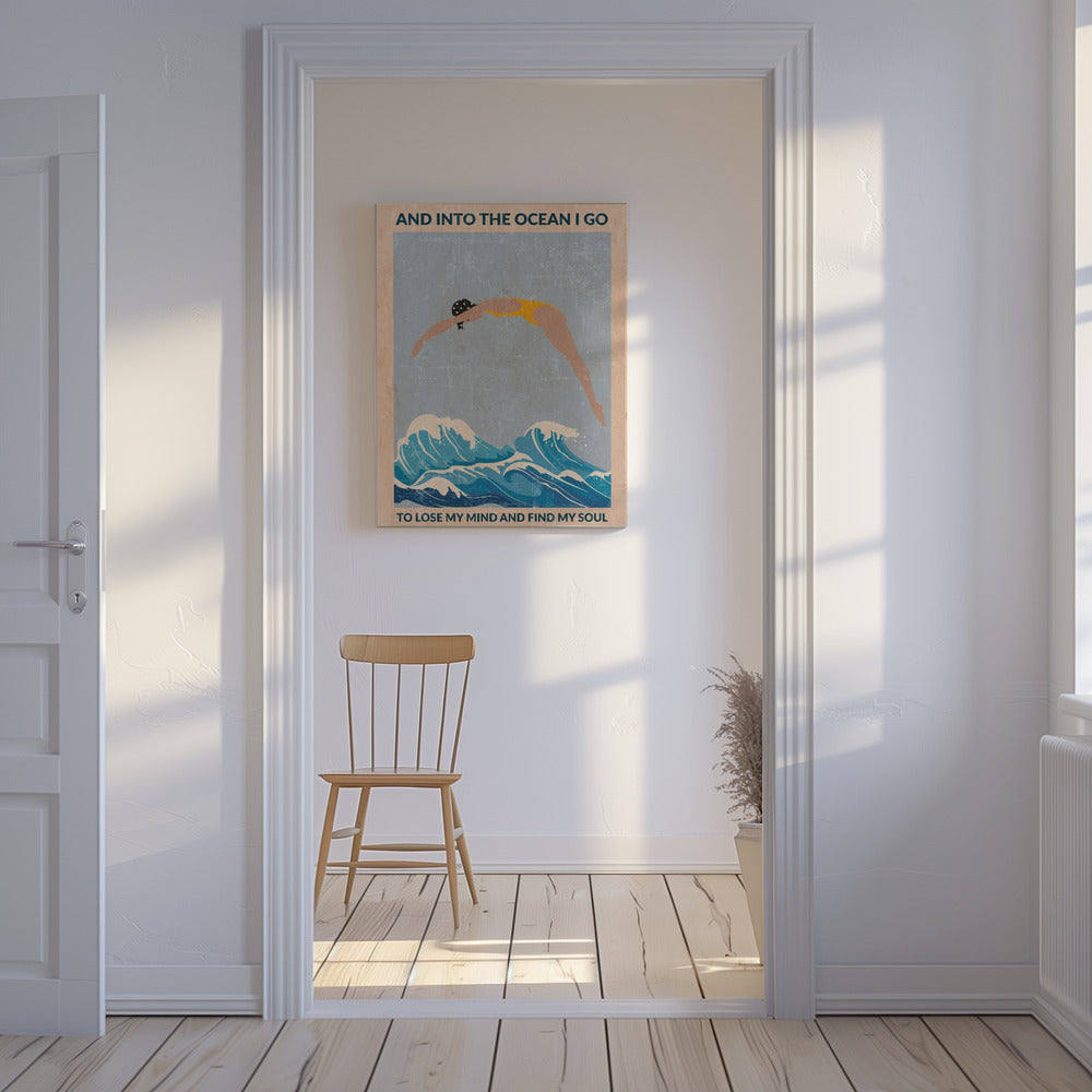 Into the Ocean (blue) Standard Wall Art | Canvas