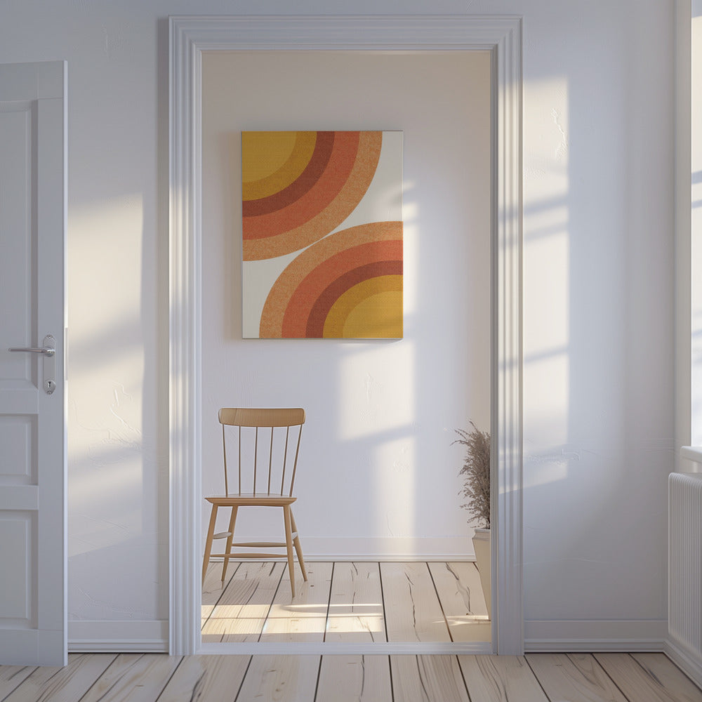 Retro Sunburst Waves | Canvas