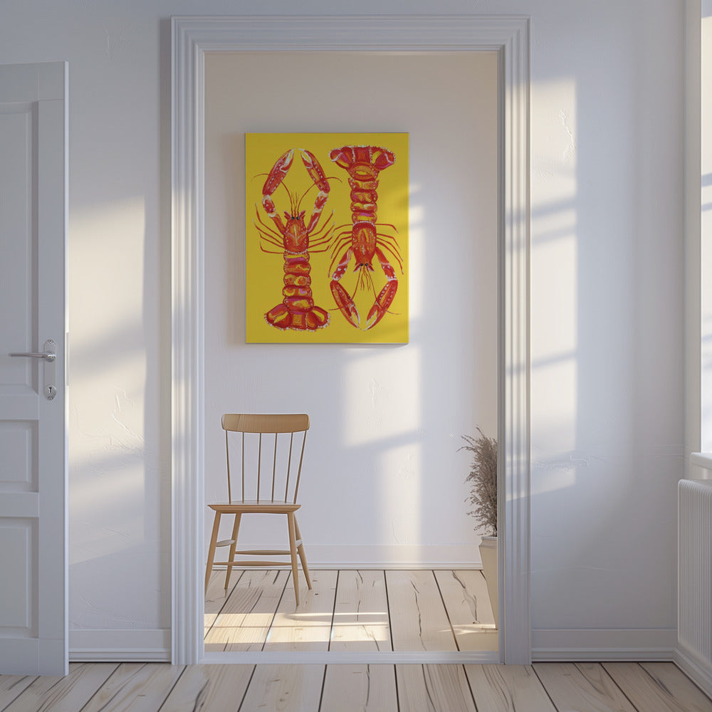 Langoustines On Yellow | Canvas