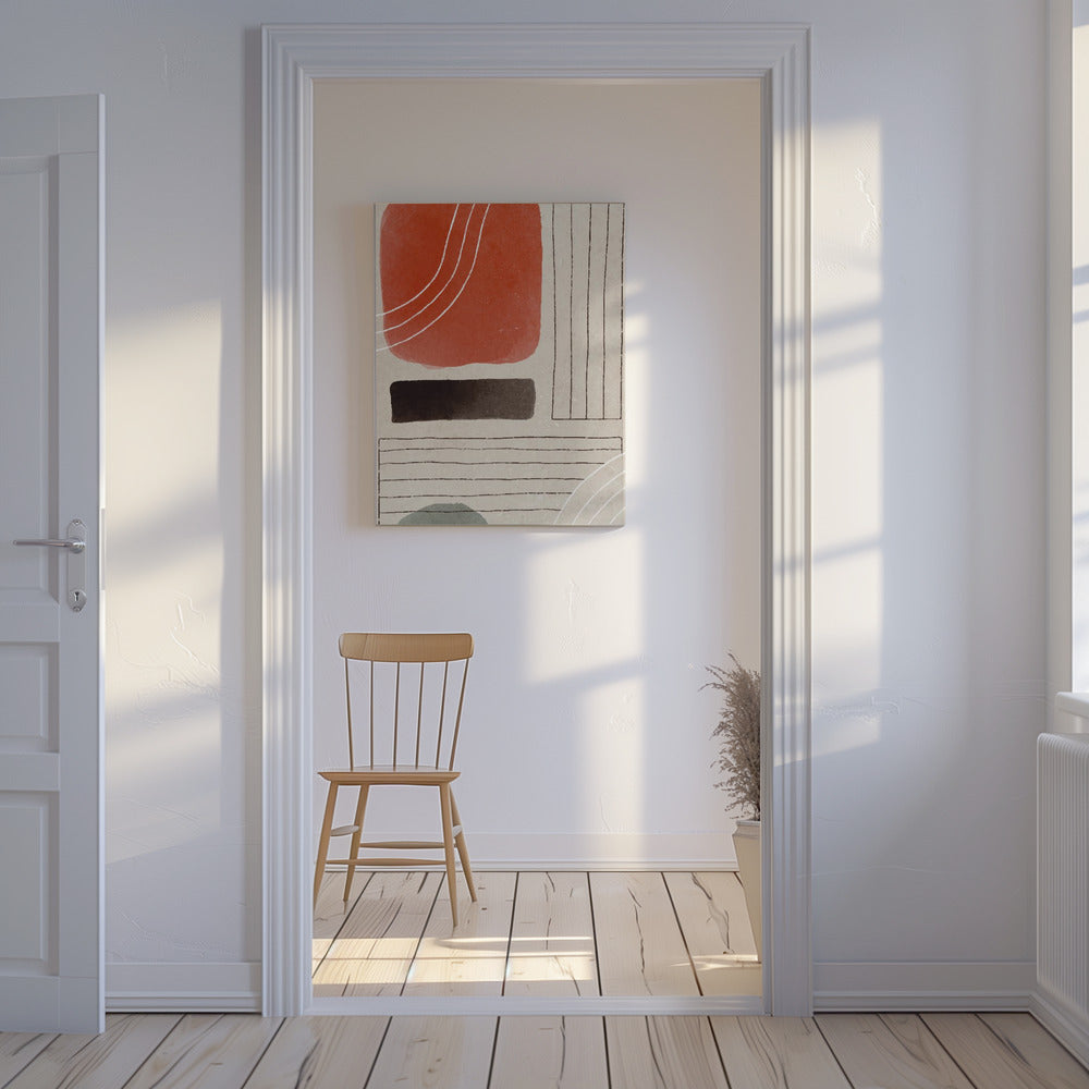 Orange Minimal Shapes #1 | Canvas