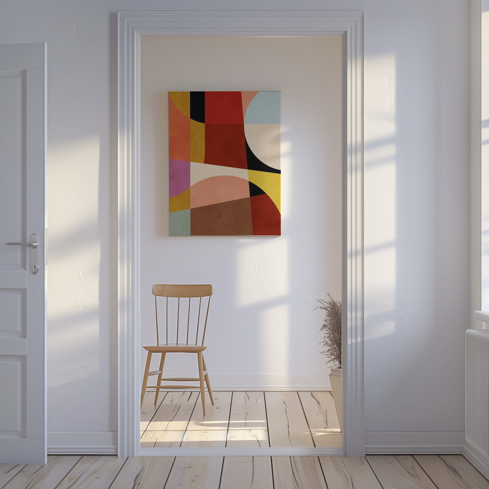 Warm Colors Bauhaus Geometry2 | Canvas