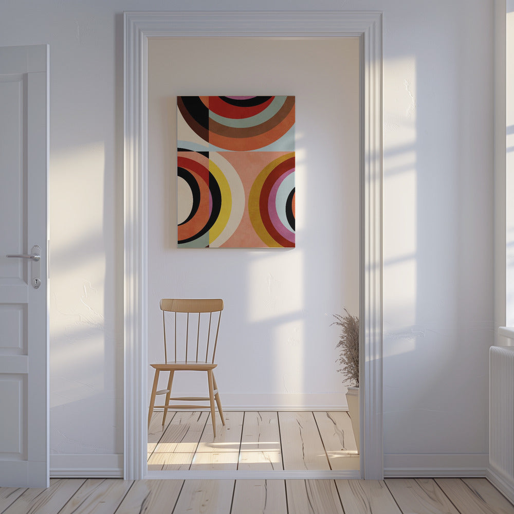 Warm Colors Bauhaus Geometry3 | Canvas