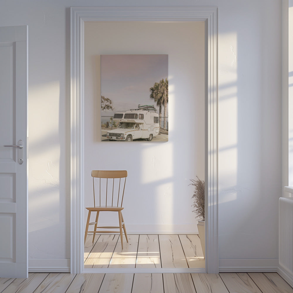 Vintage Camper Parked | Canvas