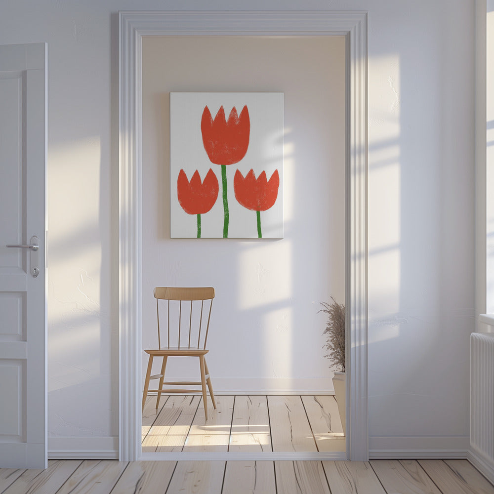 Red Tulip Trio | Canvas