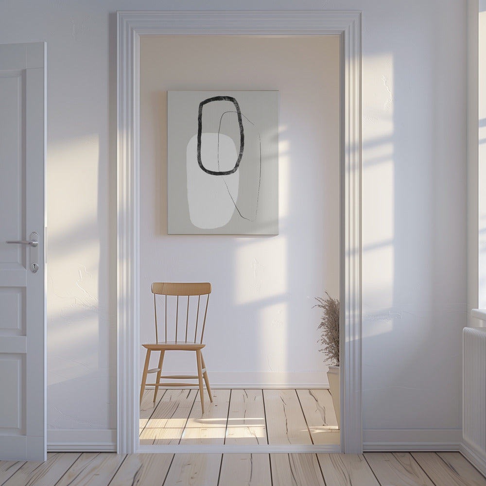 Simple Black and White Geometric Shapes | Canvas