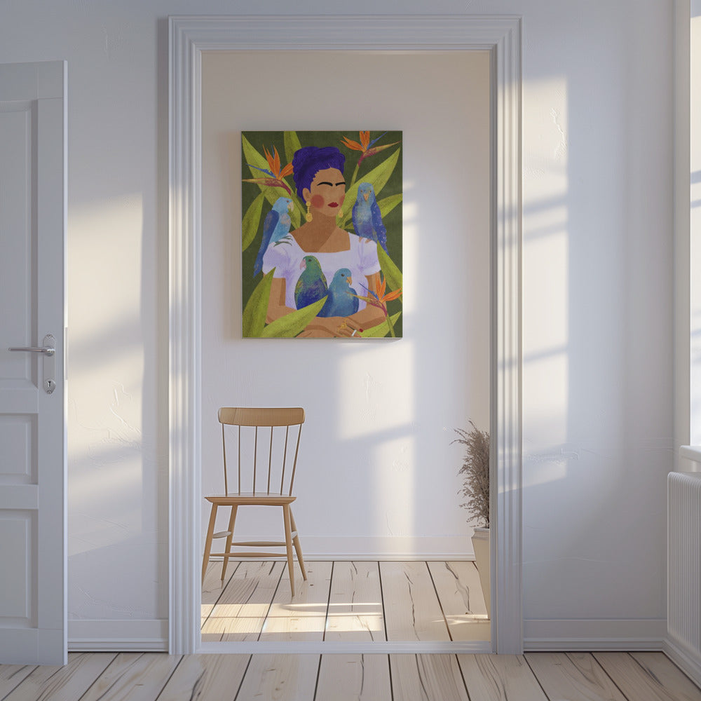 Frida and birds | Canvas