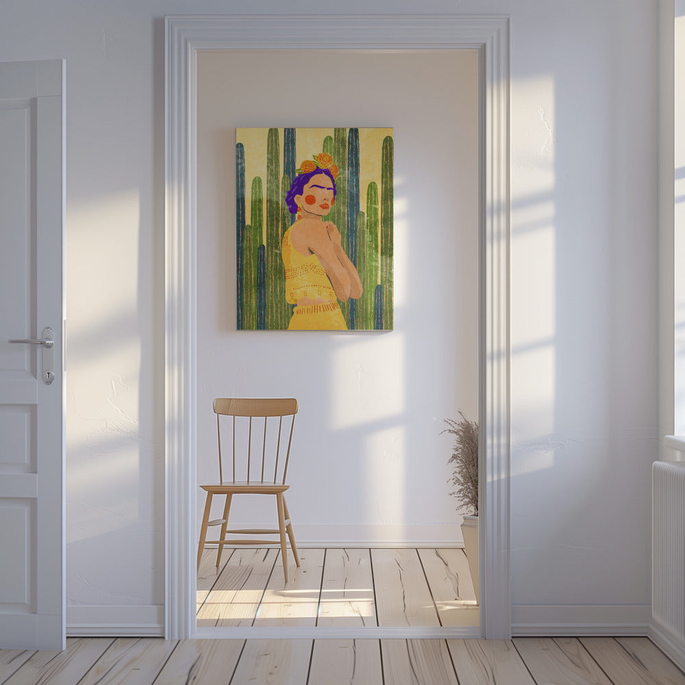 Frida and cacti | Canvas