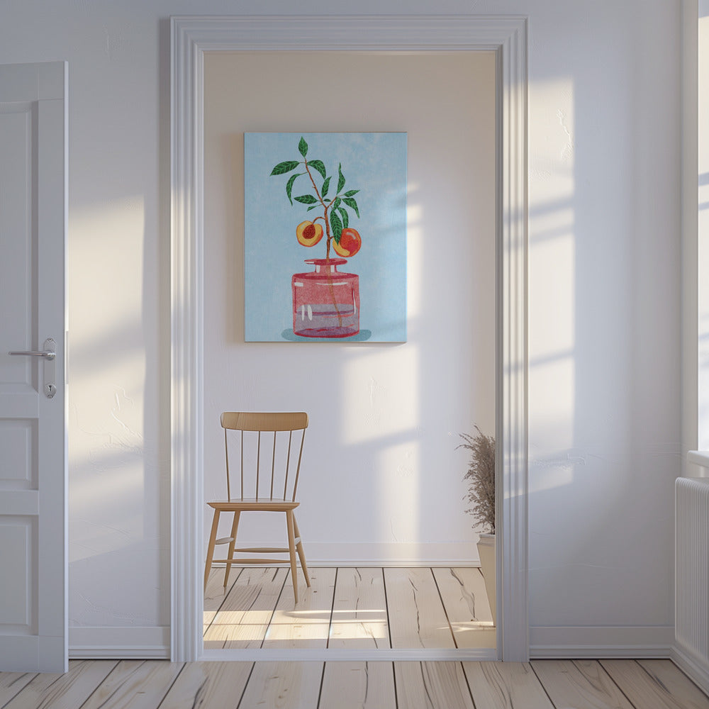 Peach Tree in Vase | Canvas