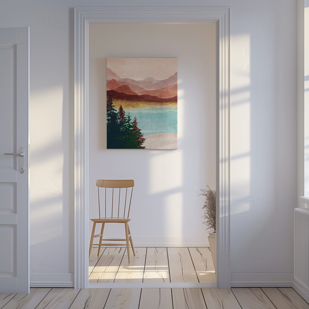 Misty Mountain Glow | Canvas