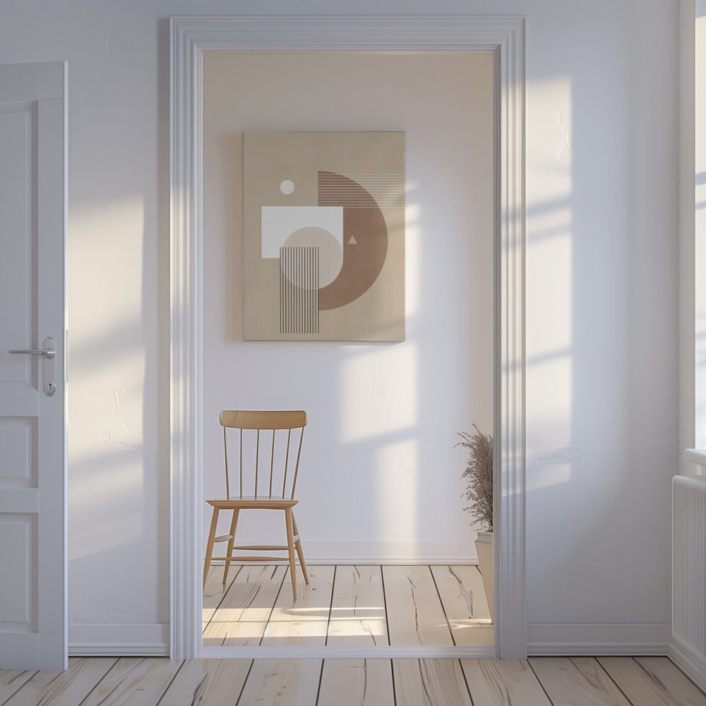 Neutral Semicircles Poster | Canvas