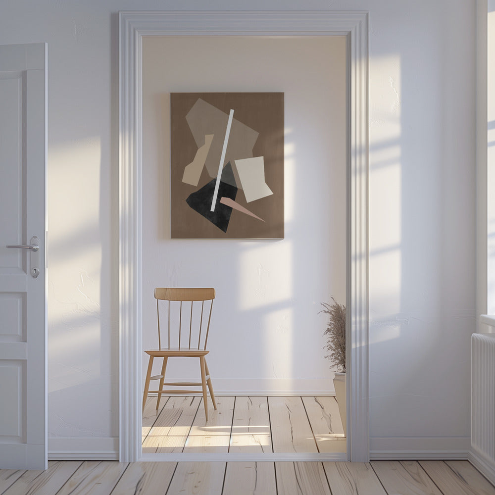 Brown Paper Cuts Painting | Canvas