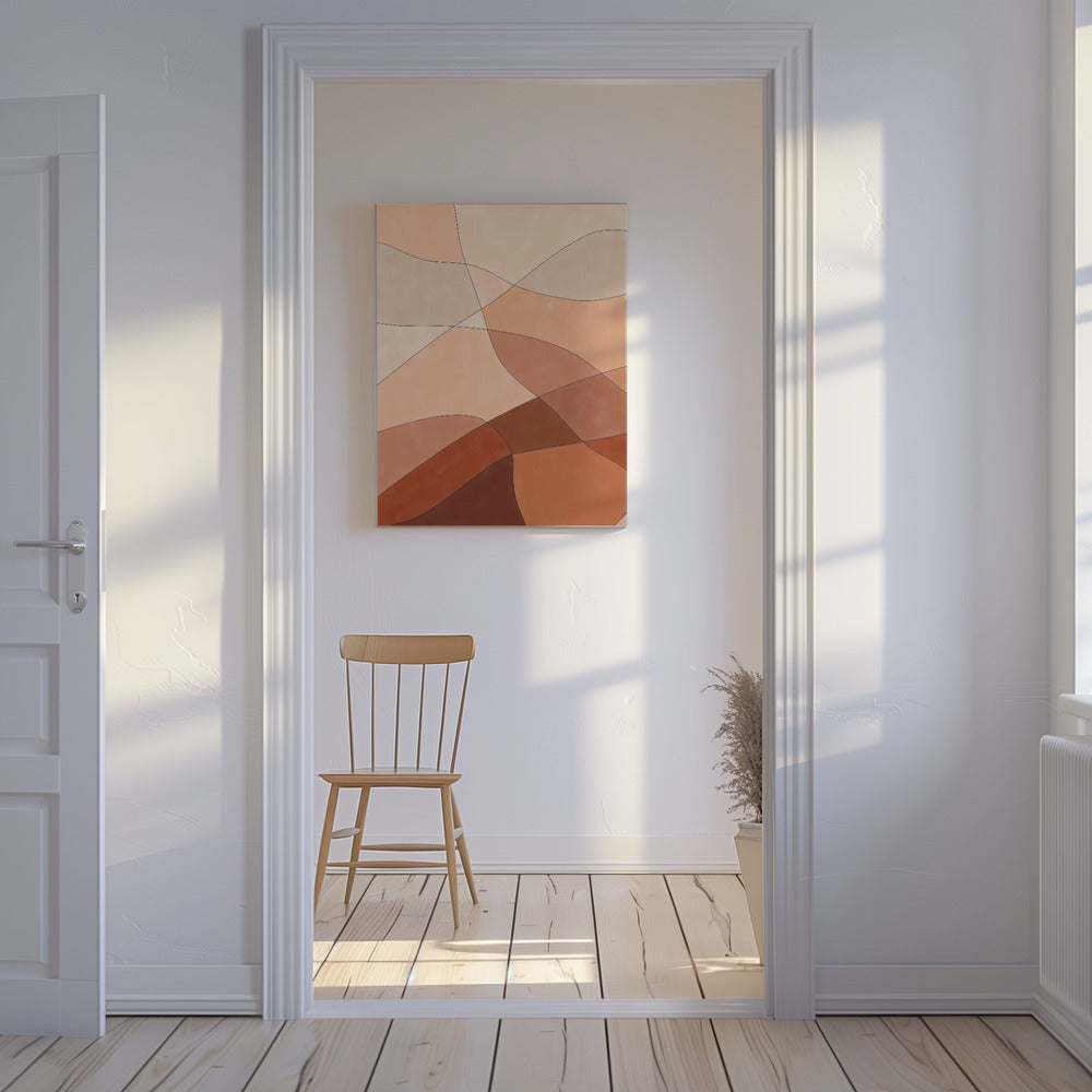 Flowing Lines And Warm Earth Tones | Canvas