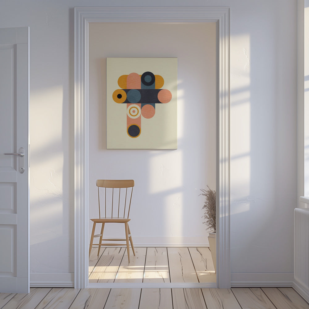 Rainbow Plus Shapes  Blue Mustard8 | Canvas