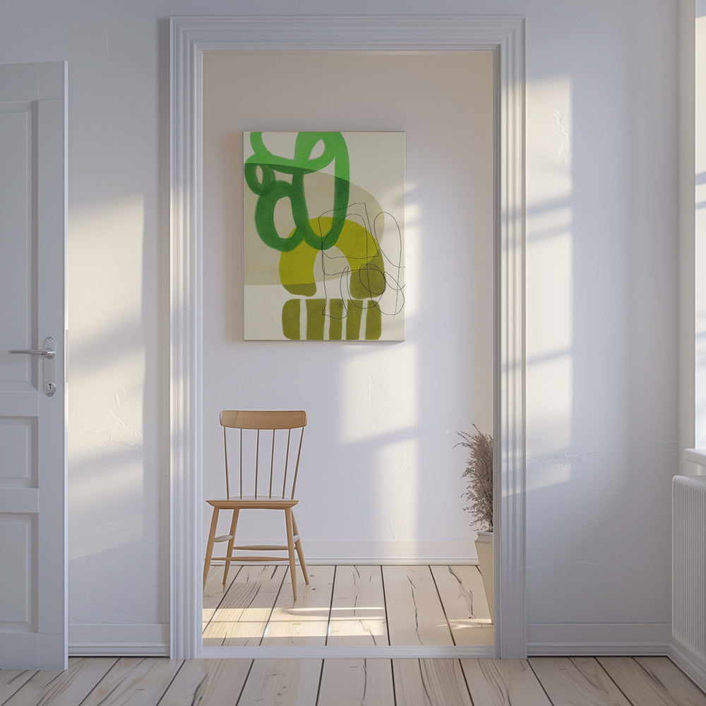 Painted Lines Green Tan 2 Kopie | Canvas