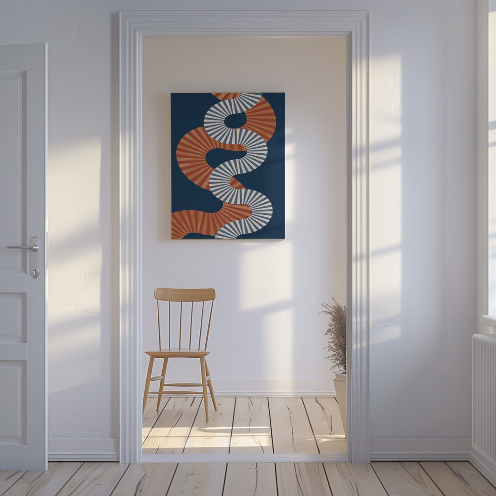Winding Pattern In Retro Colors | Canvas