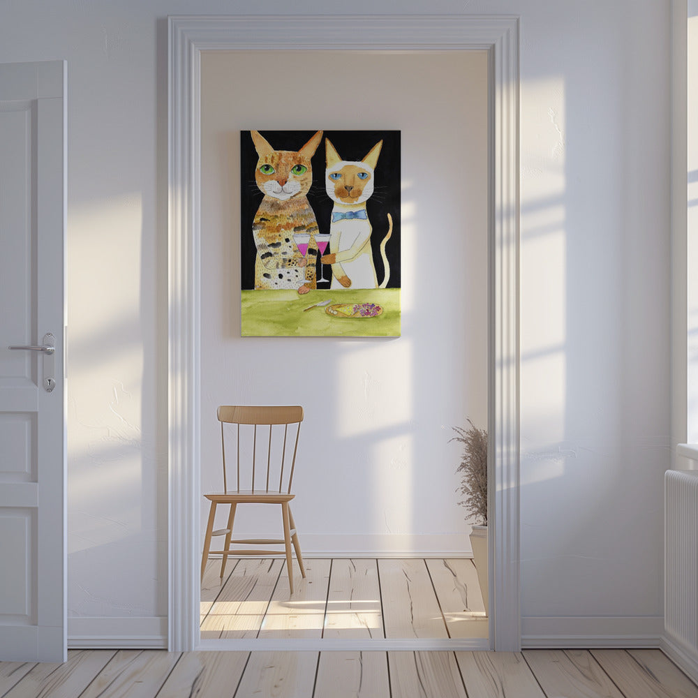Cats Drinking Best Friends | Canvas