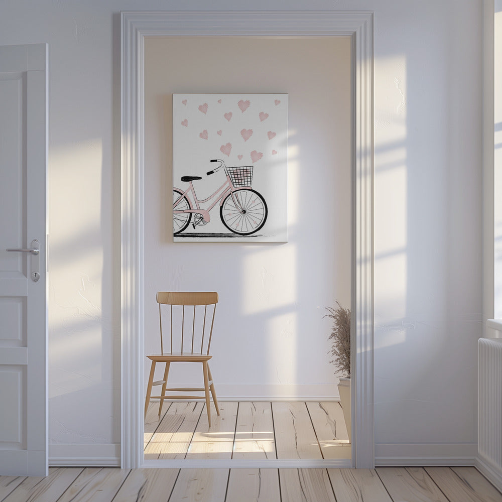 Bike with Hearts | Canvas